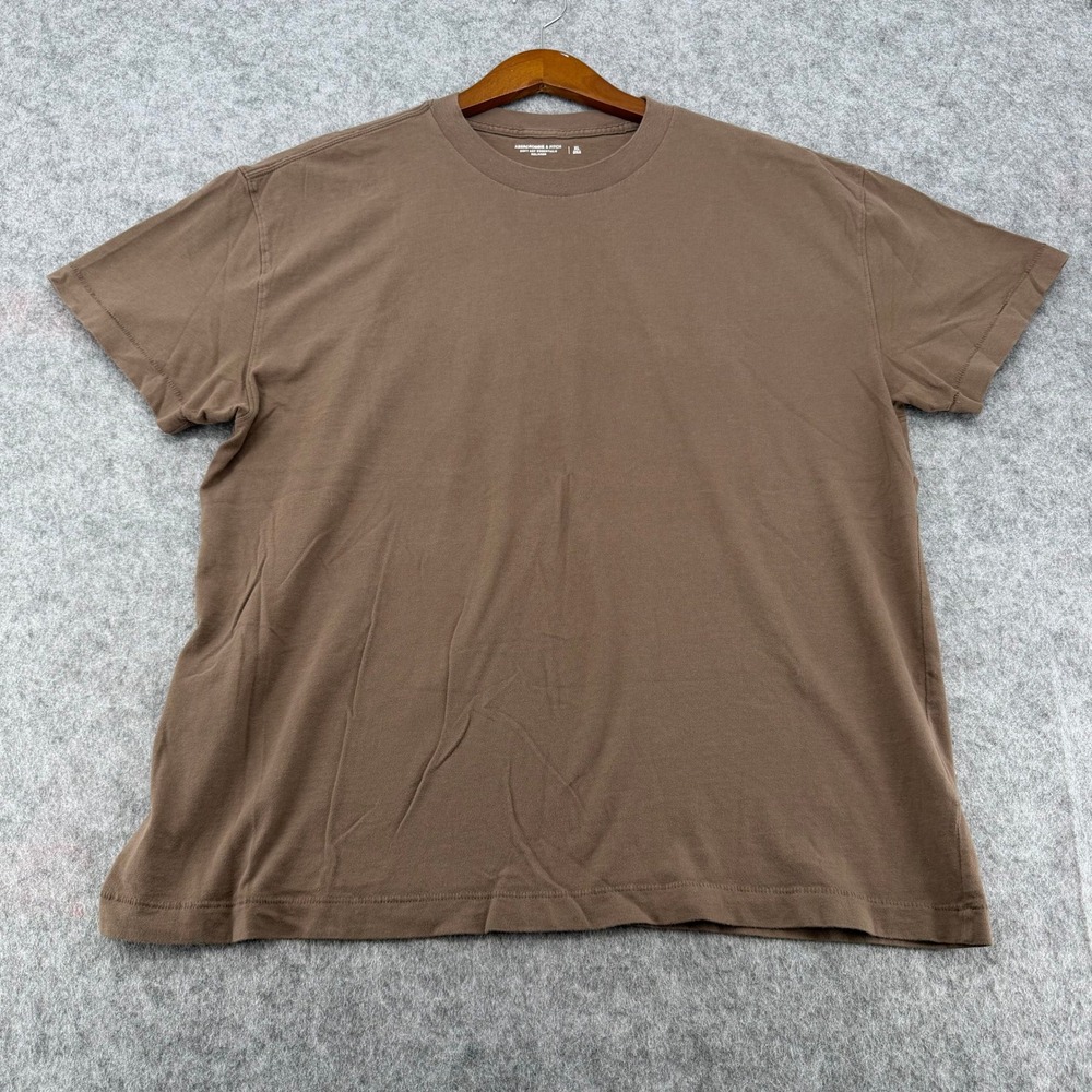 Abercrombie & Fitch Mens XL Brown Relaxed Soft A&F Essentials Crewneck T-Shirt